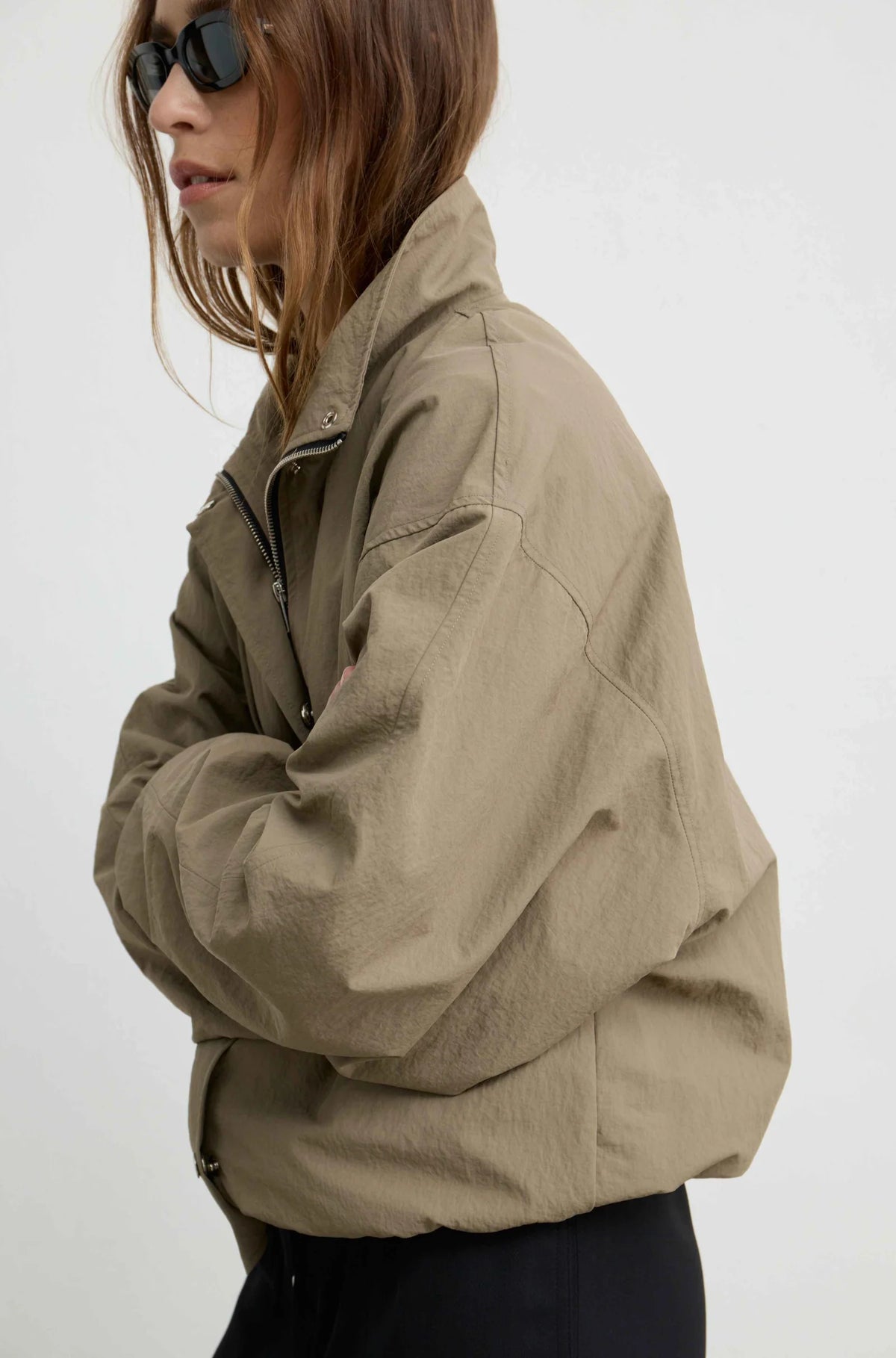 High Neck Jacket | Khaki