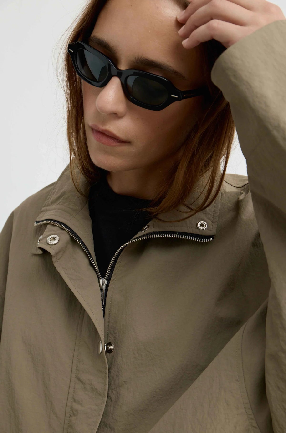 High Neck Jacket | Khaki