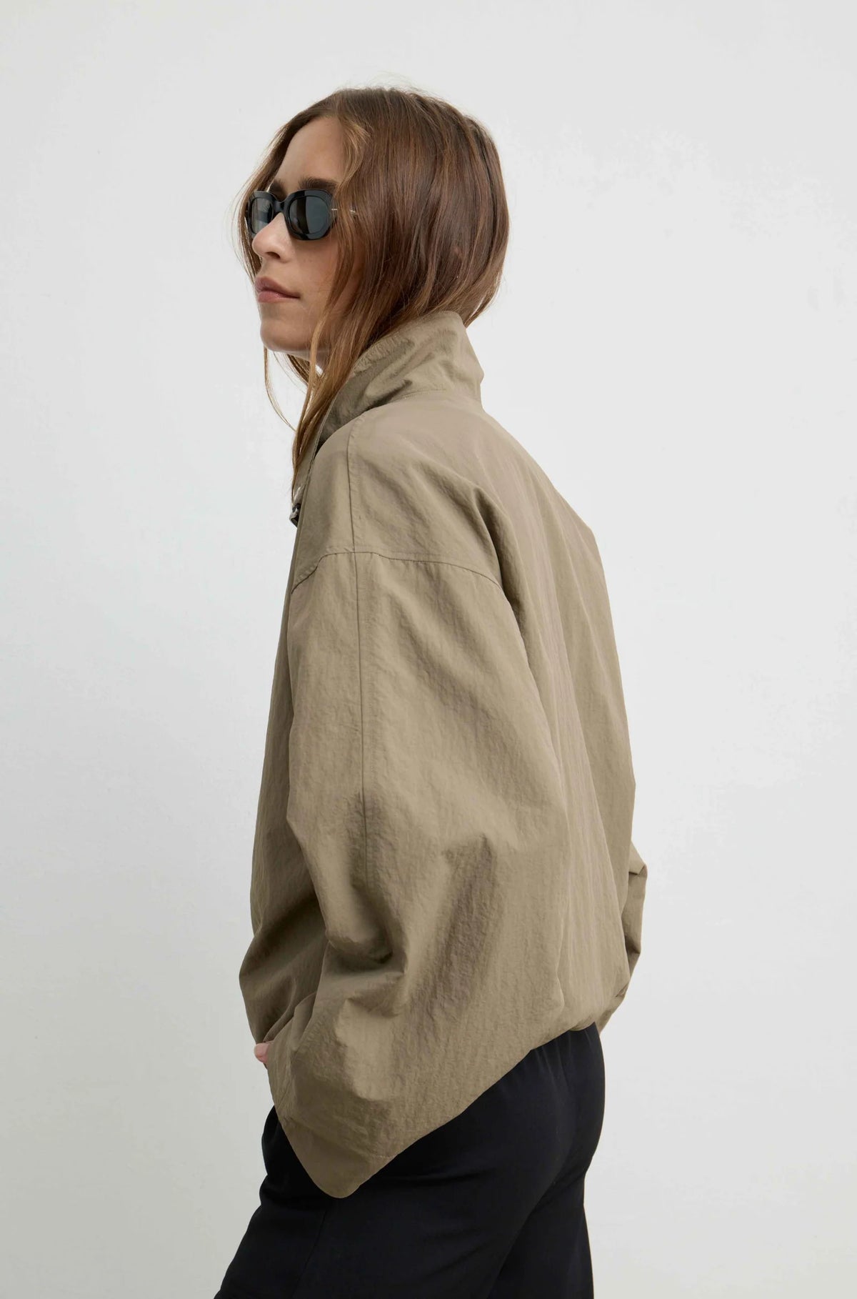 High Neck Jacket | Khaki