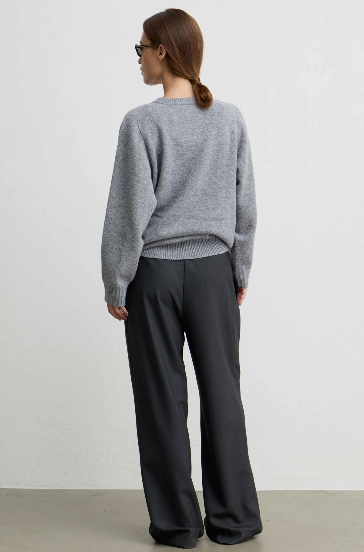 Wool V Neck Sweater | Grey