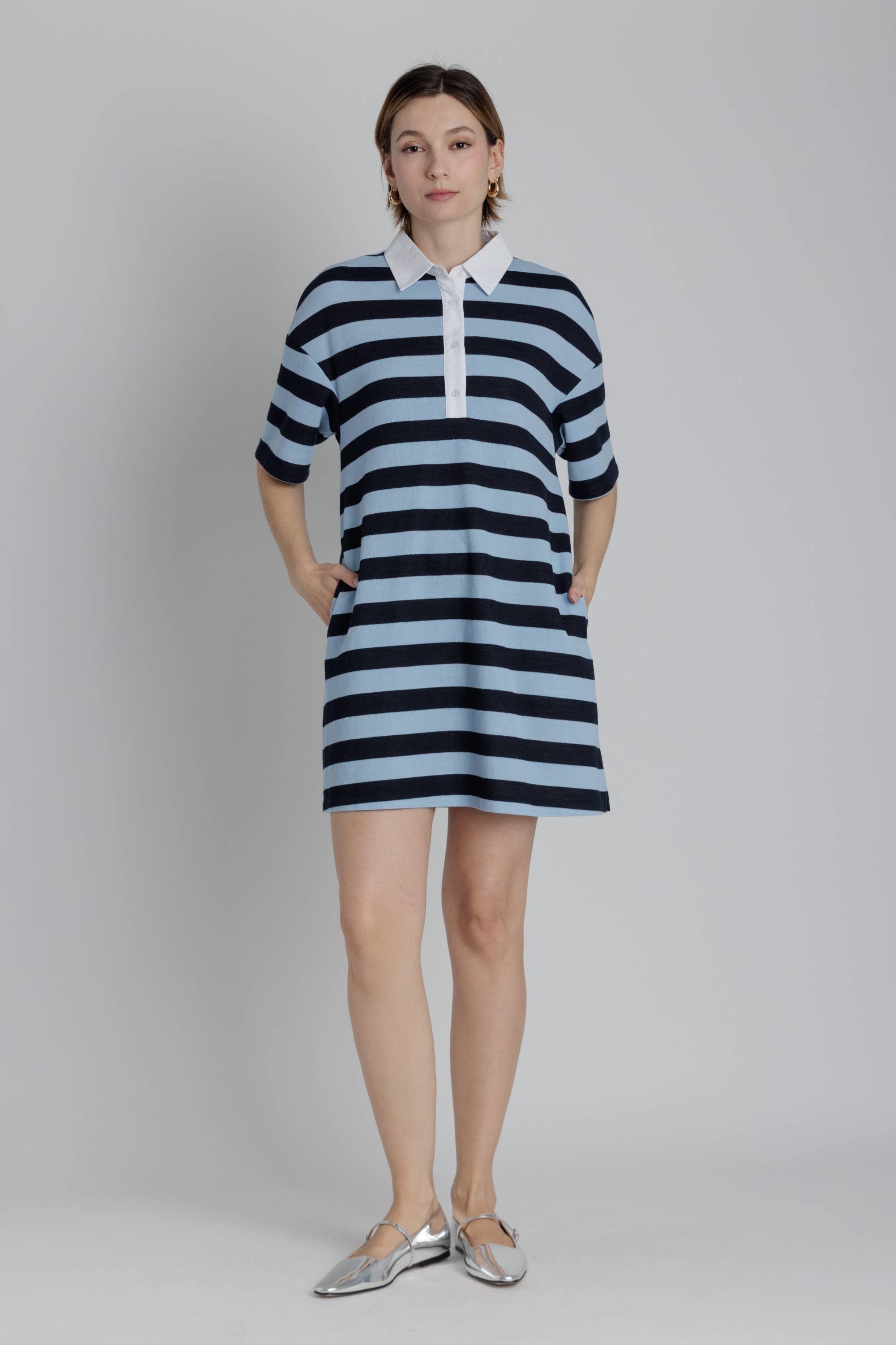 Striped Mini Polo Dress