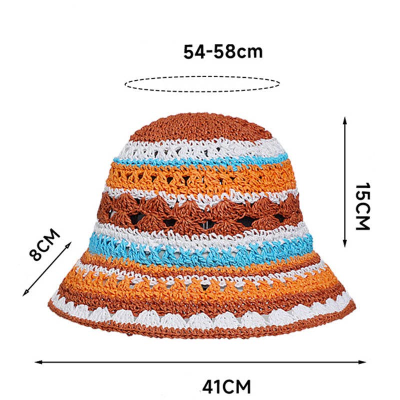 Dipped Shop - Fashion Color Block Striped Knit Bucket Hat 8BK6HAT41: Khaki