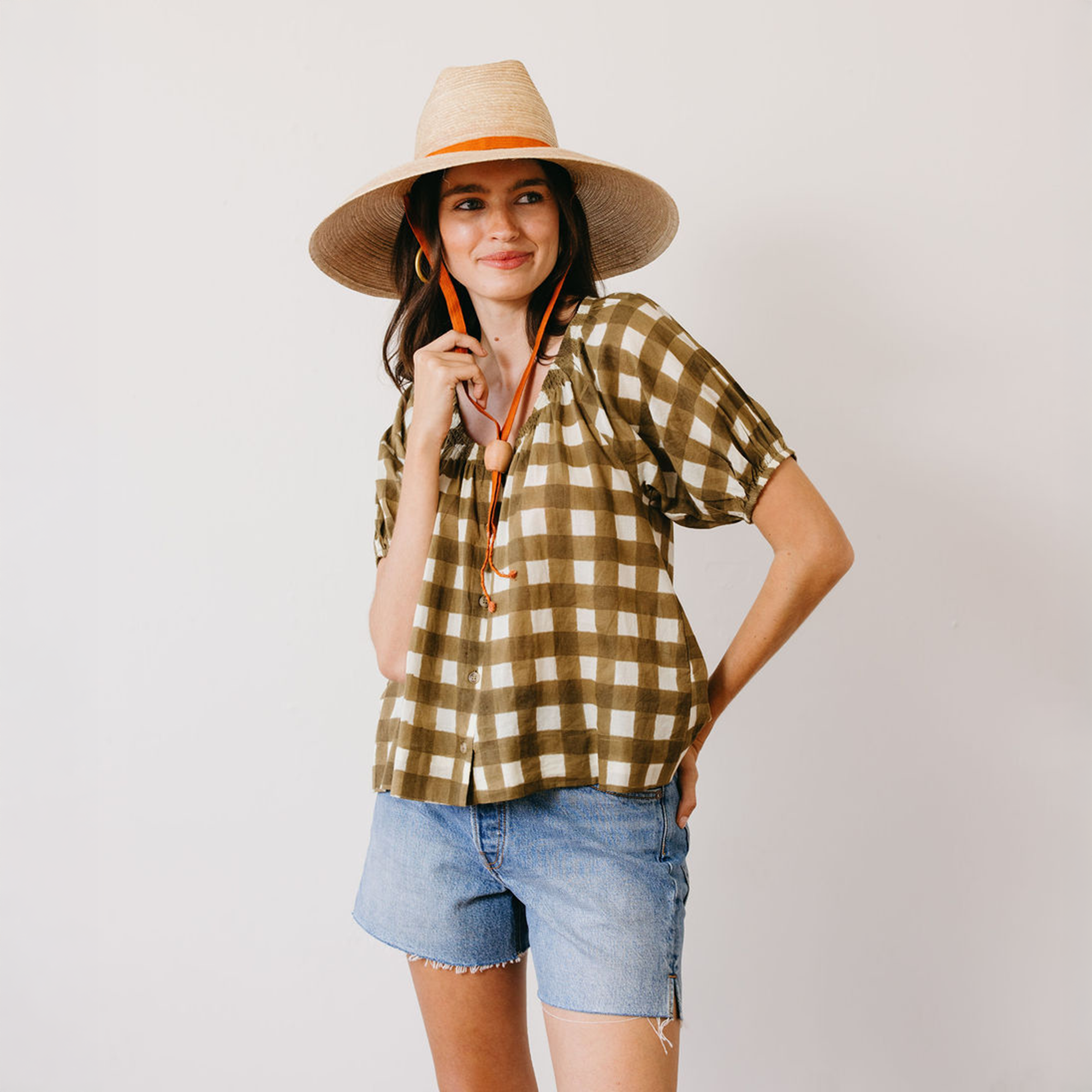 Painted Gingham Frances Top