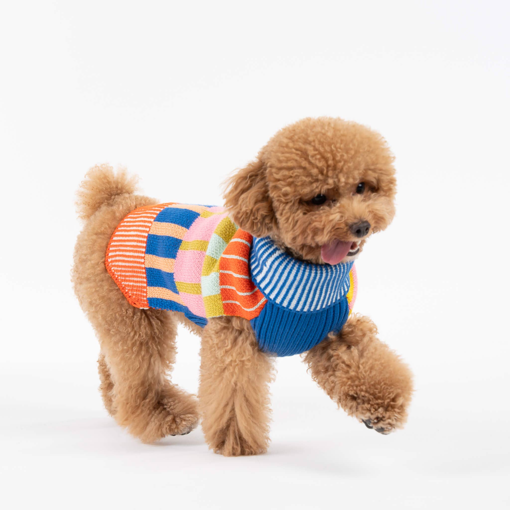 Patchwork Stripe Dog Sweater