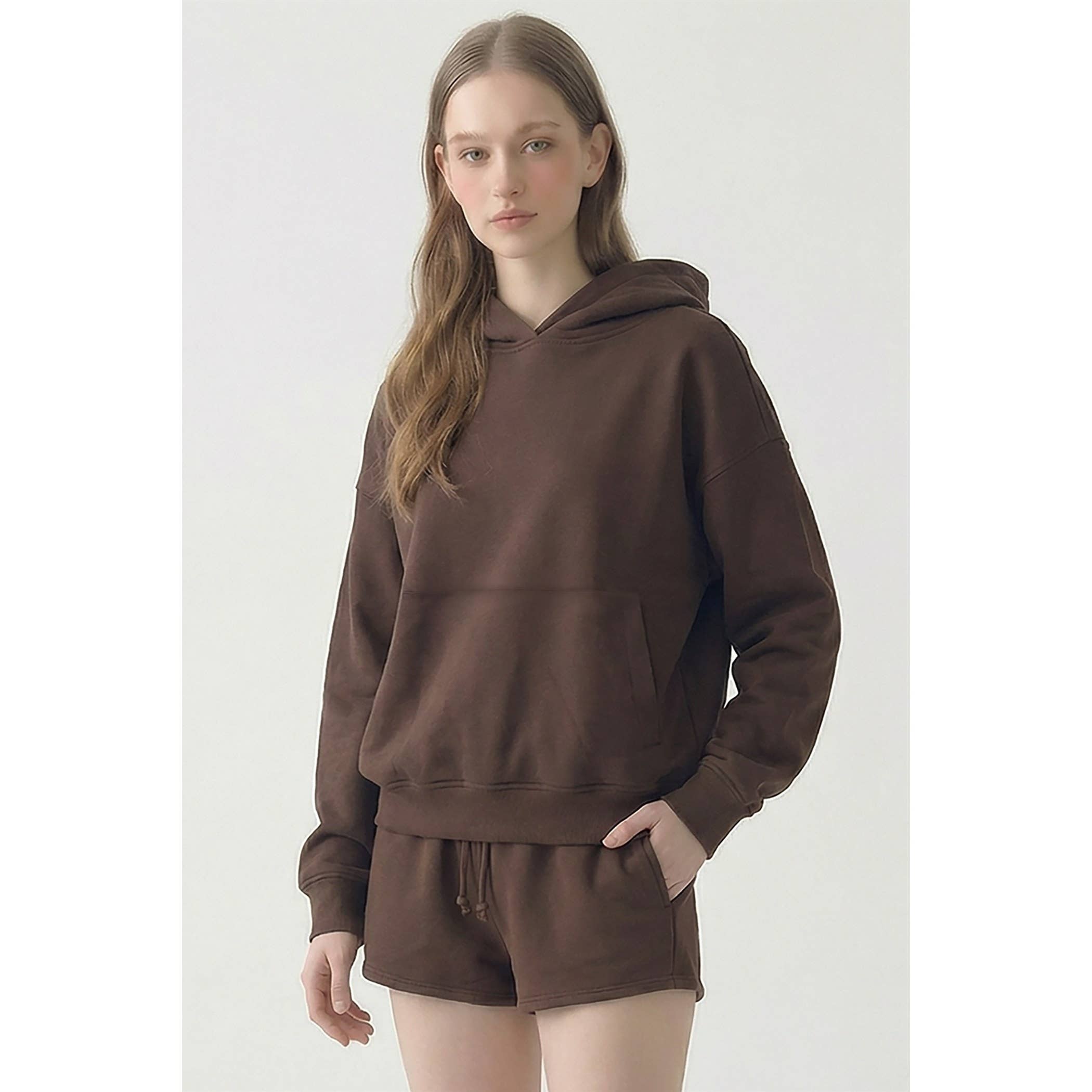 Cotton Terry Hoodie | Chocolate
