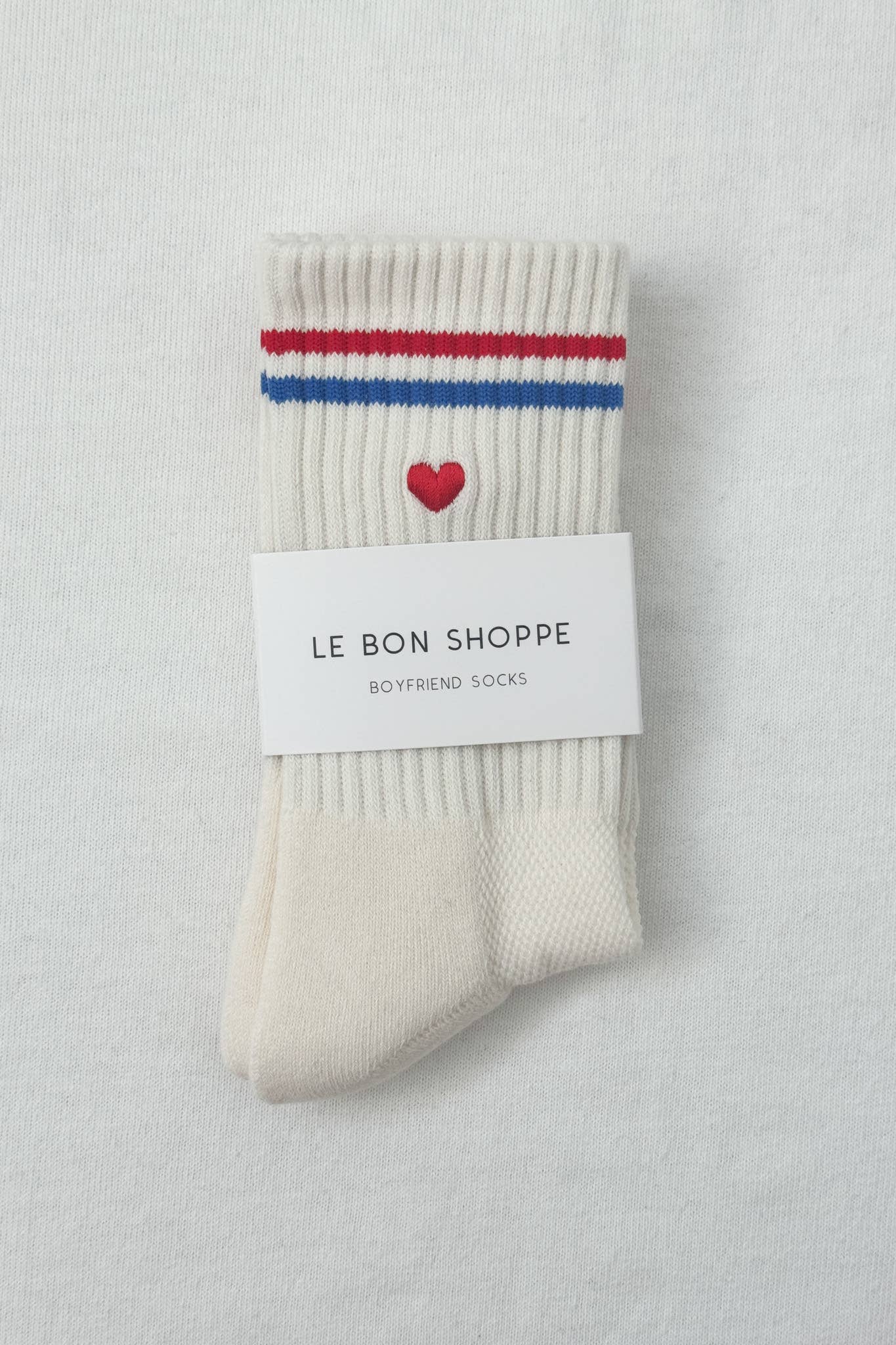 Embroidered Boyfriend socks: MILK + HEART