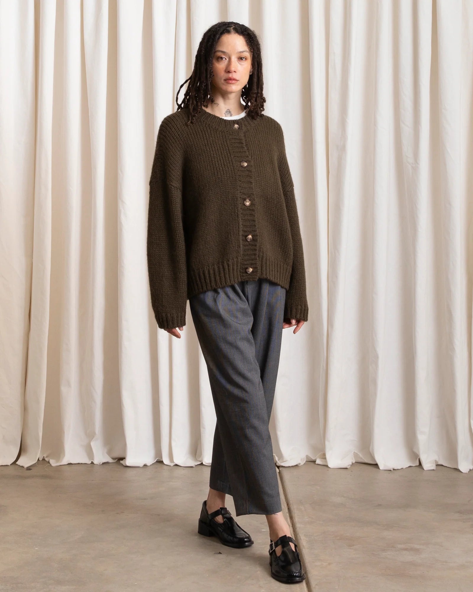 Merino Crew-Neck Cardigan