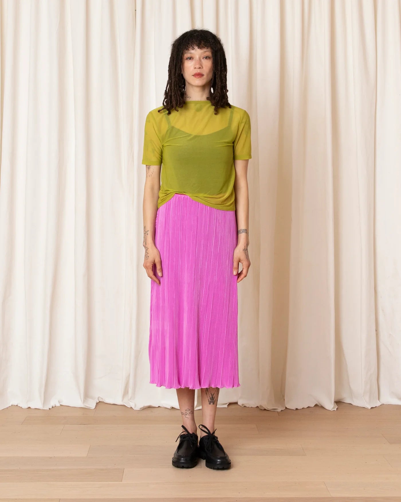Pleated Midi Skirt