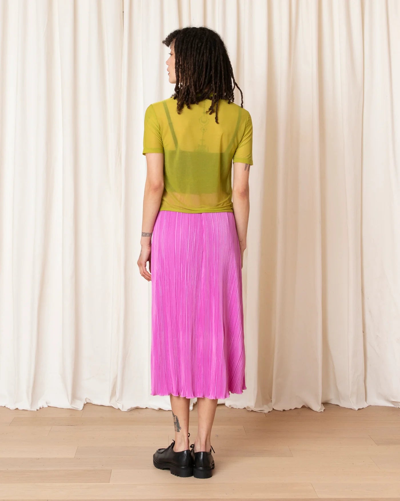 Pleated Midi Skirt