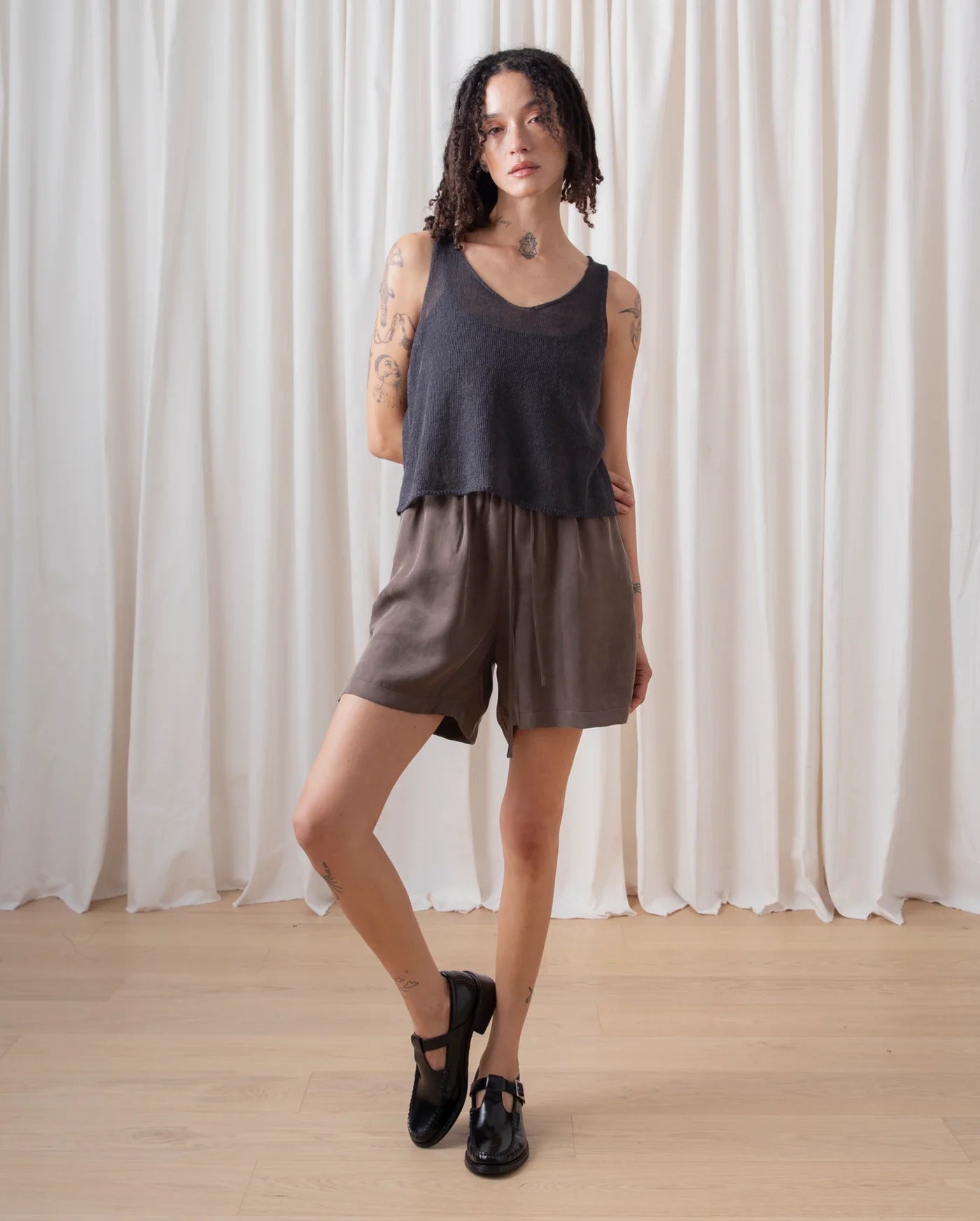 Cropped Linen Tank