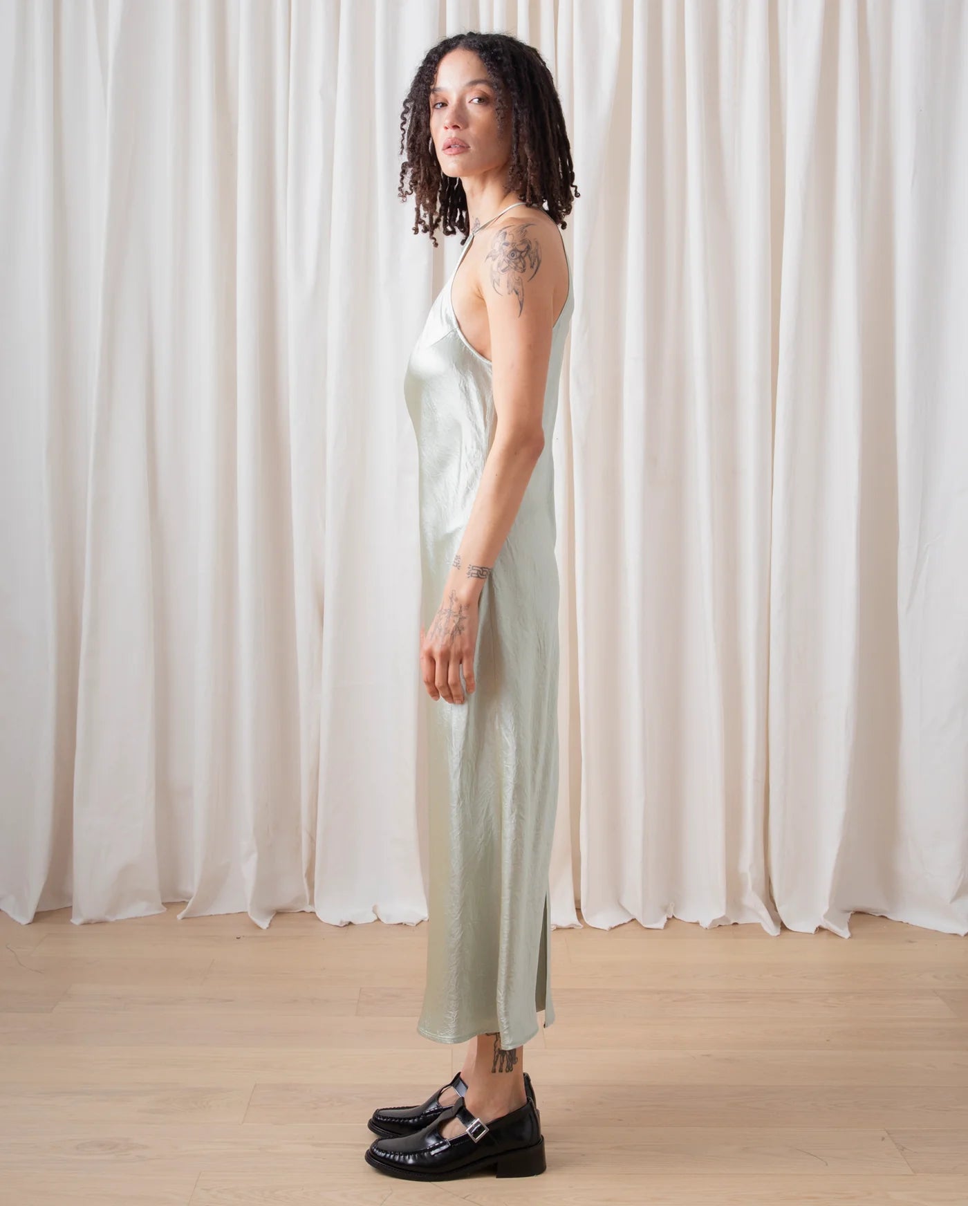 High Neck Bias Dress