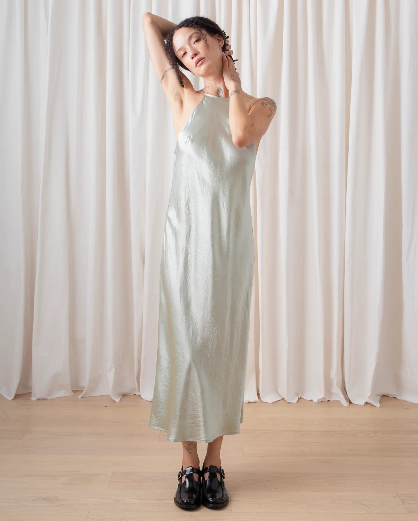 High Neck Bias Dress