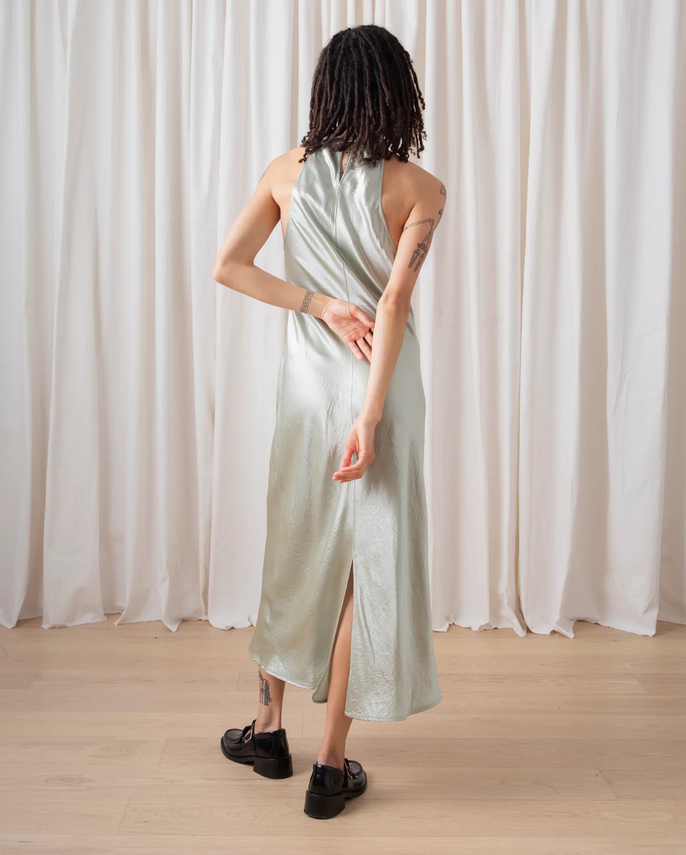 High Neck Bias Dress