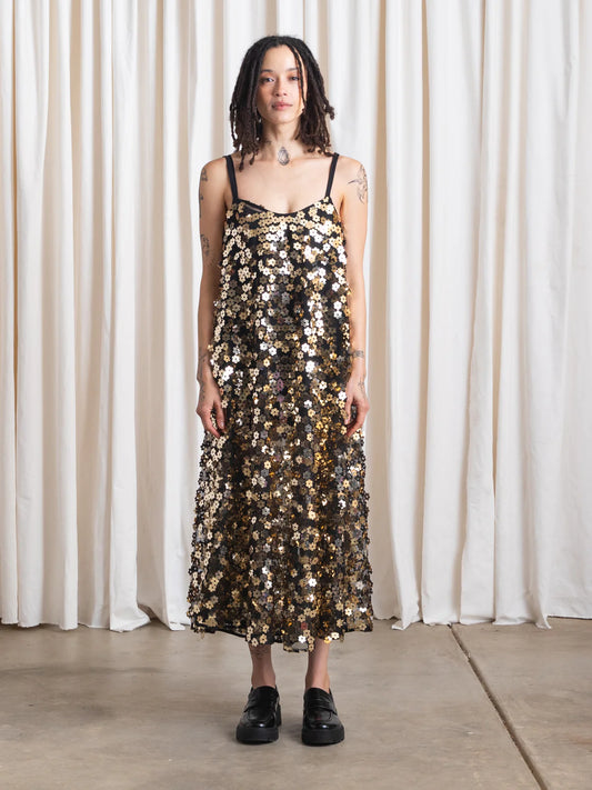 Full Hem Dress | Flower Sequins