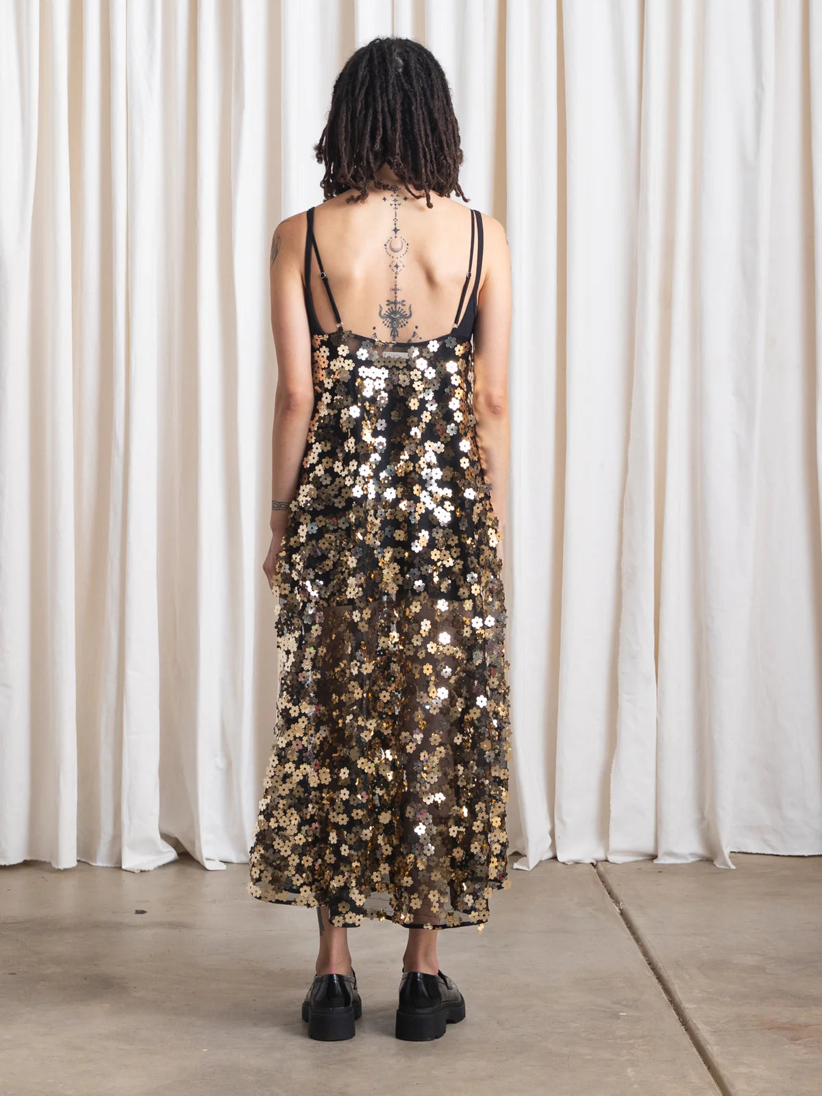 Full Hem Dress | Flower Sequins