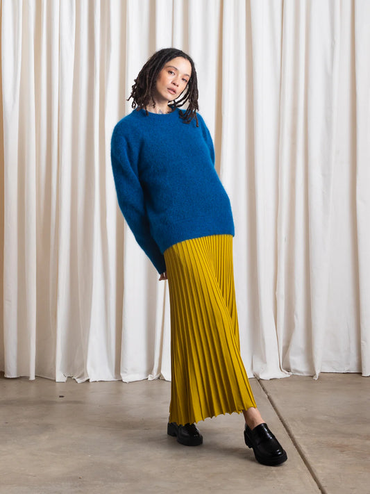 Oversized Mohair Pullover | Electric Teal