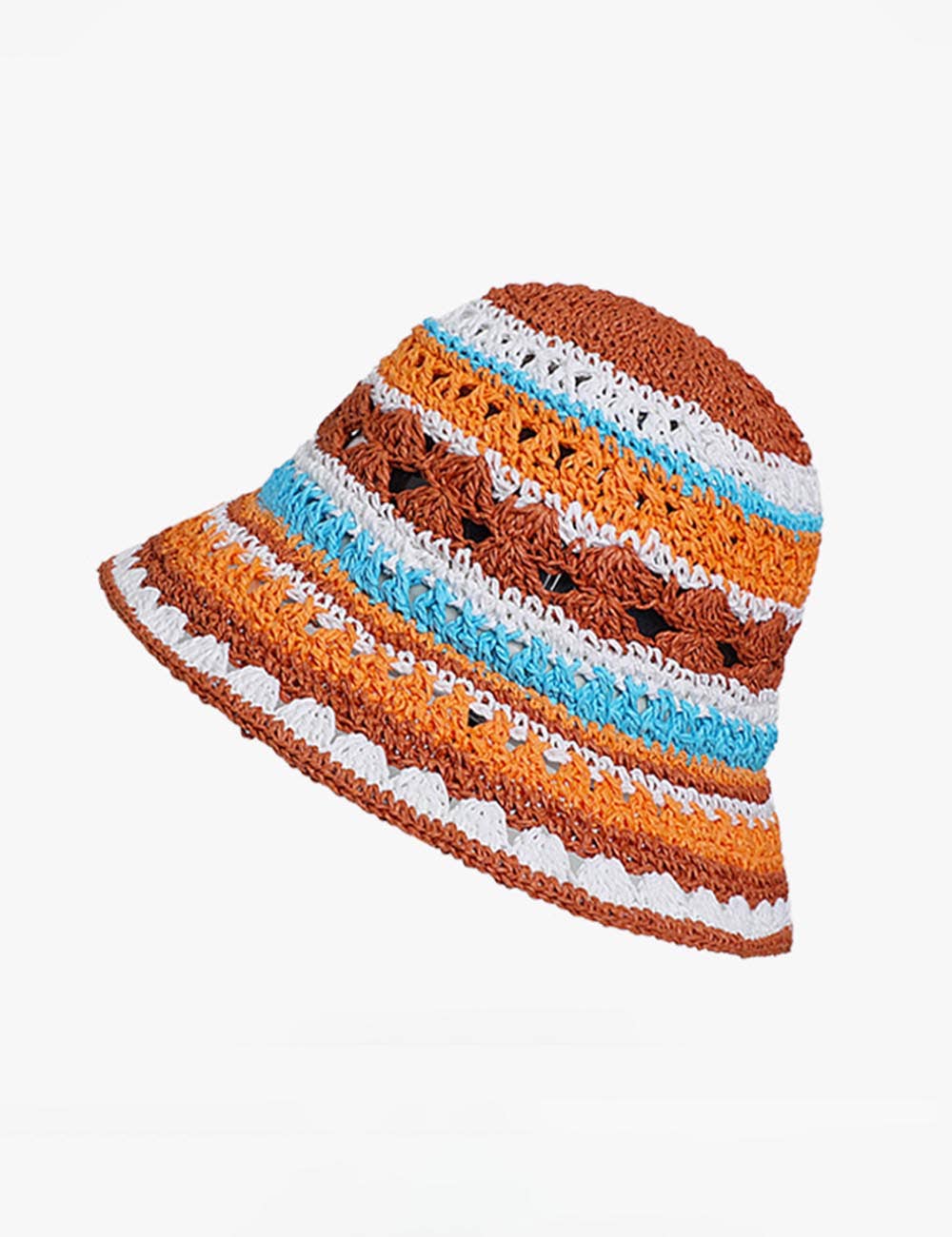 Dipped Shop - Fashion Color Block Striped Knit Bucket Hat 8BK6HAT41: Khaki