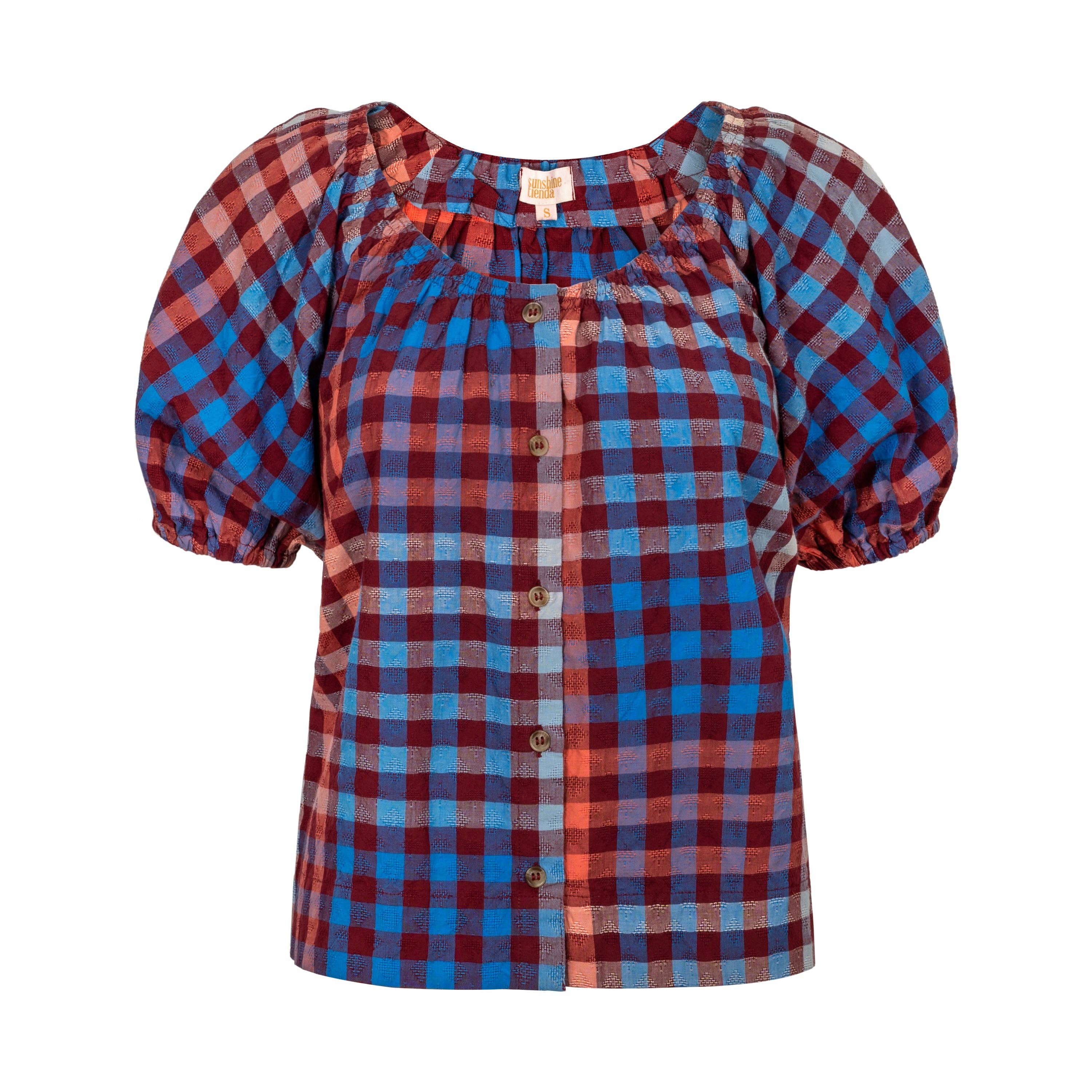 Cabernet Gingham Frances Top