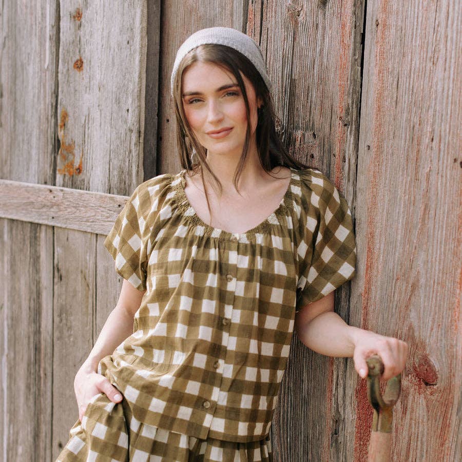 Painted Gingham Frances Top