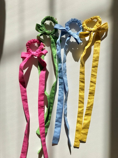 Cotton Poplin Bow Scrunchies