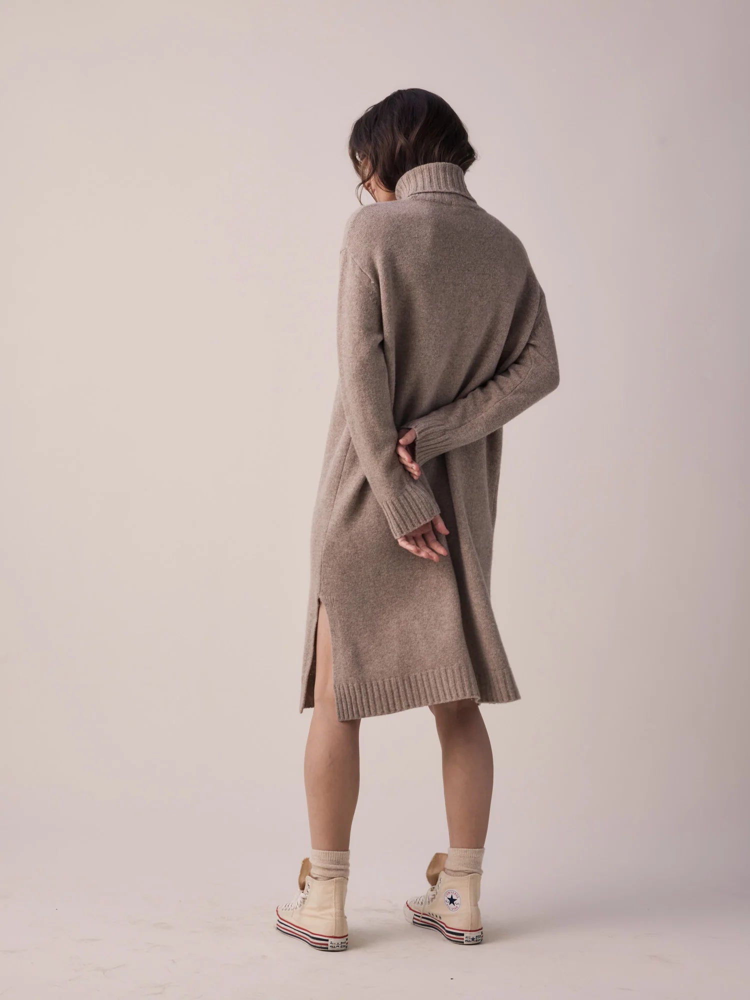 Wool Turtleneck Midi Dress