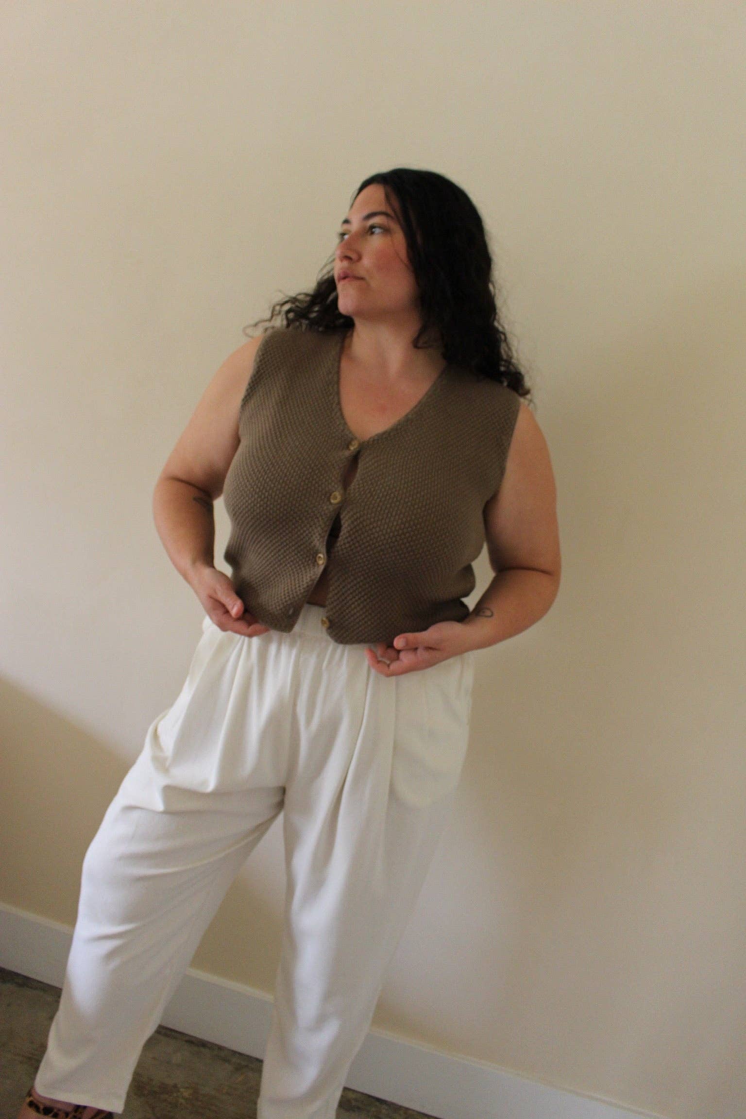 Owen Pima Cotton Vest | Moss