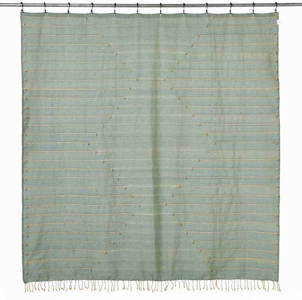 SERRV International - Aqua Ridgeline Reflection Woven Shower Curtain
