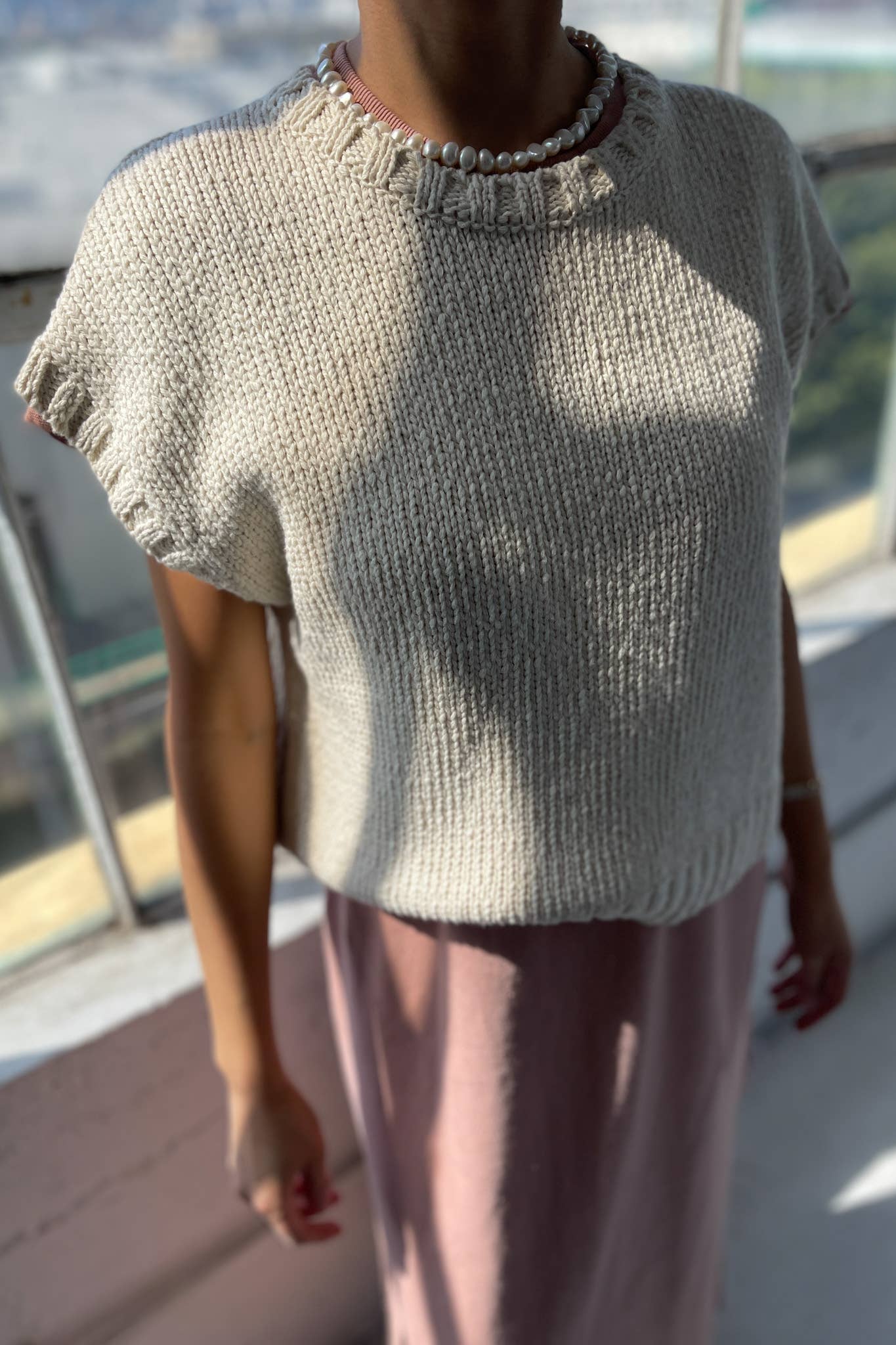 Pierre Cotton Sweater Top | Naturel