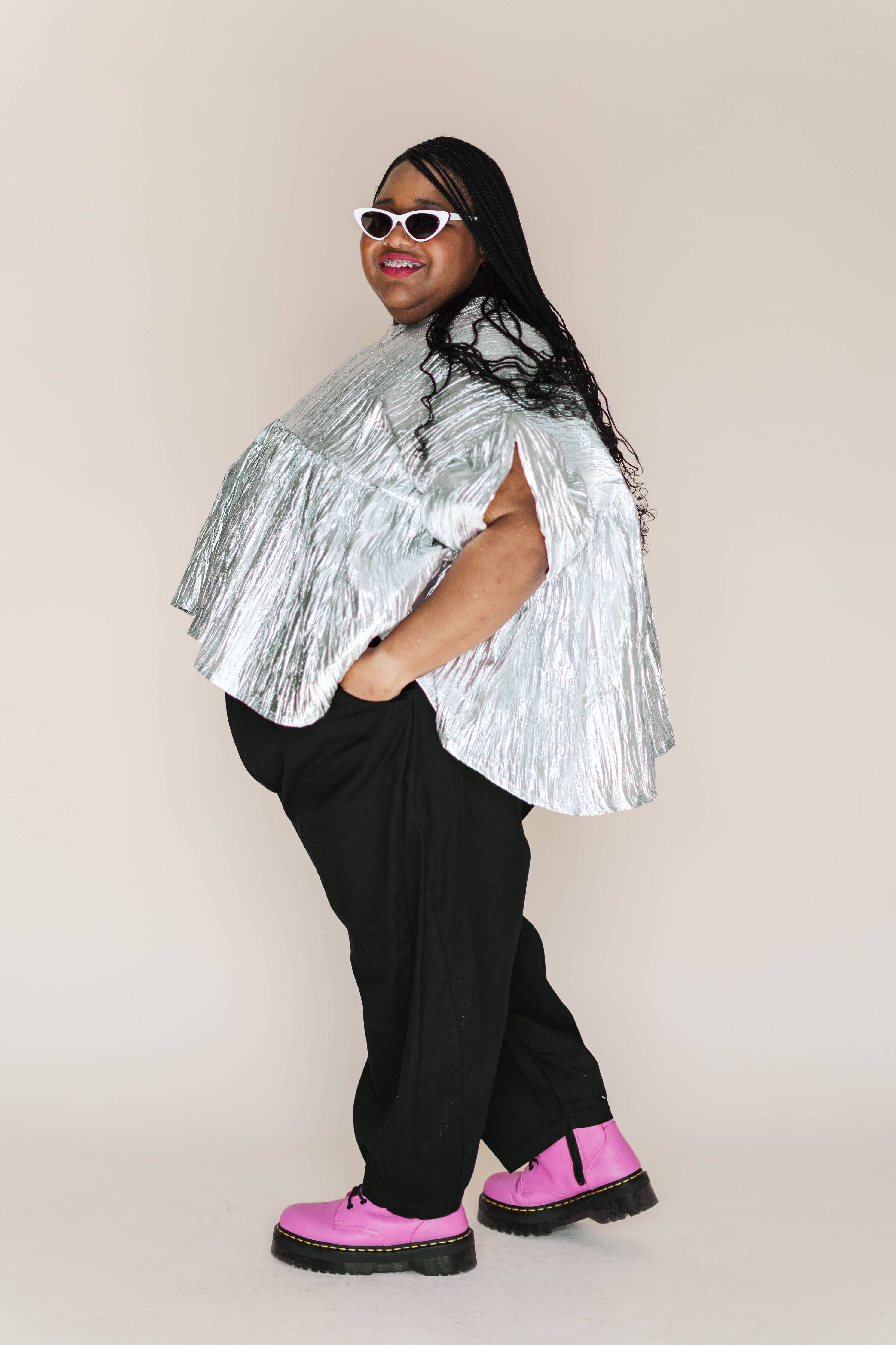 Silver Metallic Mushroom Top