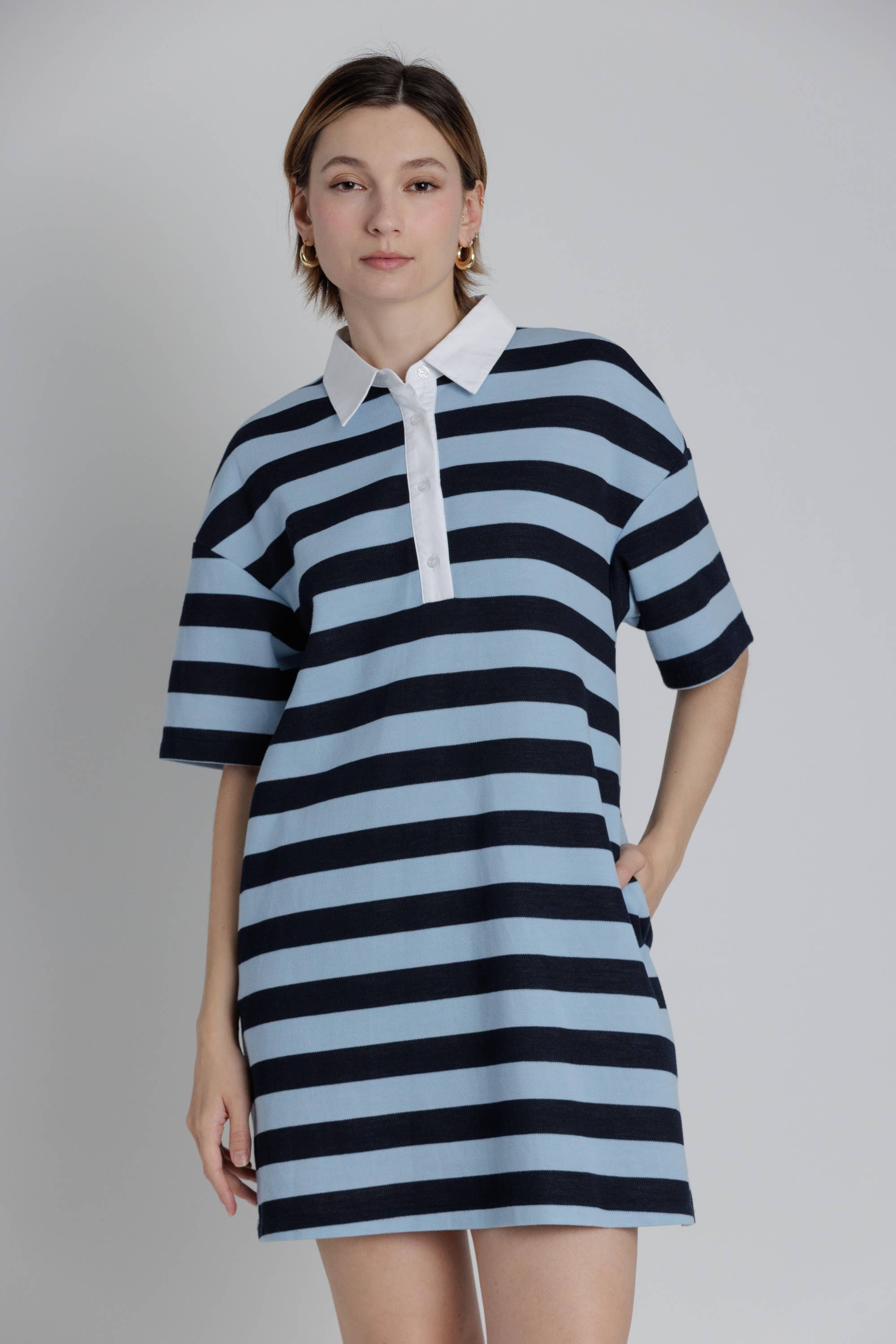 Striped Mini Polo Dress