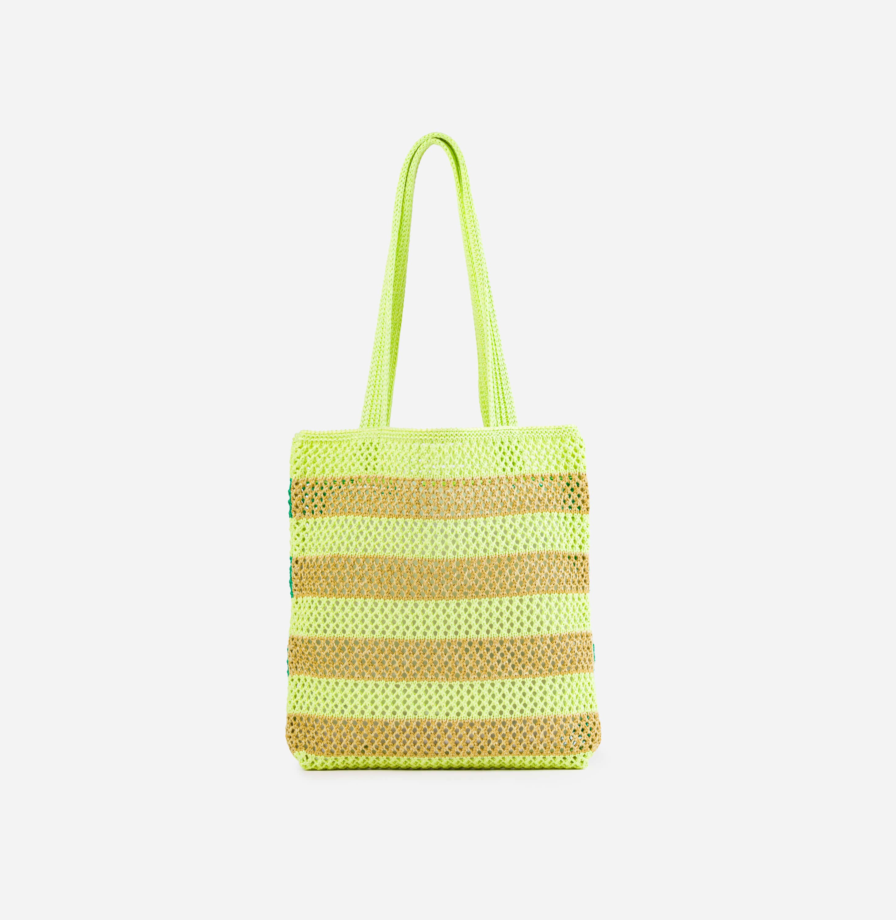 Stripe Raffia Tote