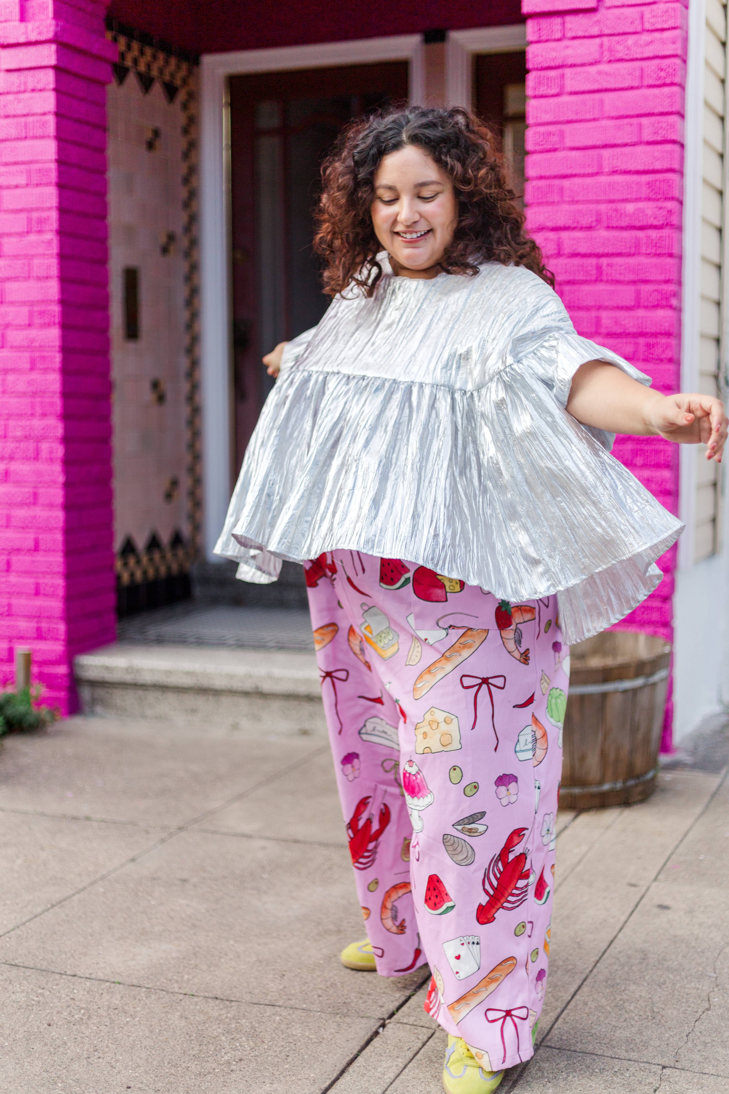 Silver Metallic Mushroom Top