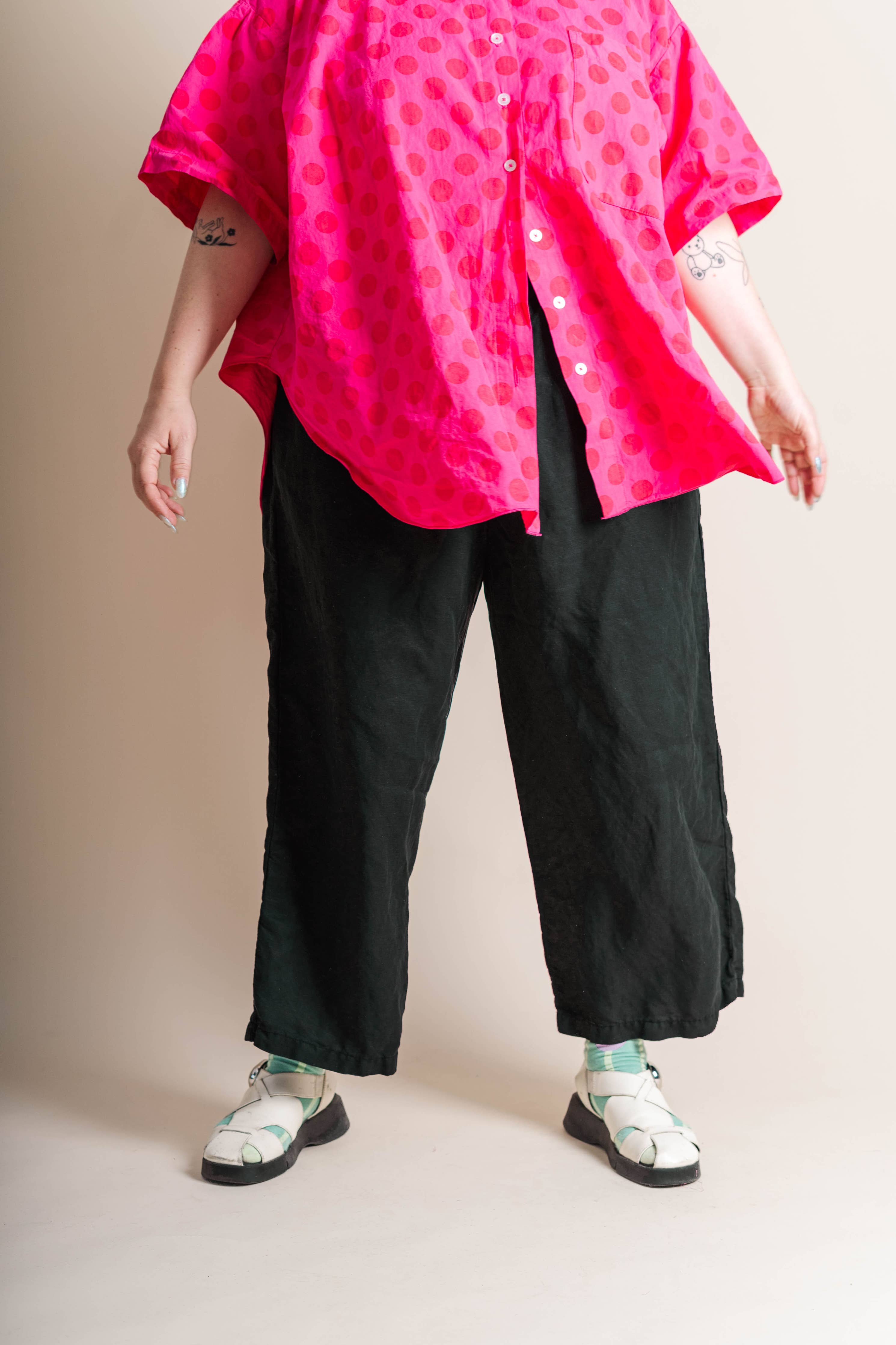 Nettle Studios - Plus Size Women's Pant - Black Linen Pant: XL