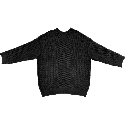 Oversized Cable Knit Sweater | Black