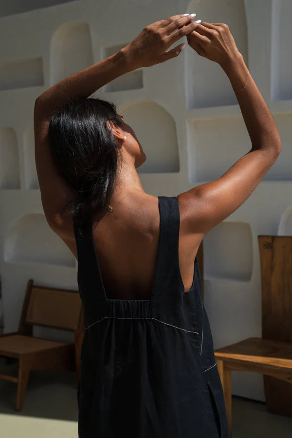 Isla Linen Dress | Black