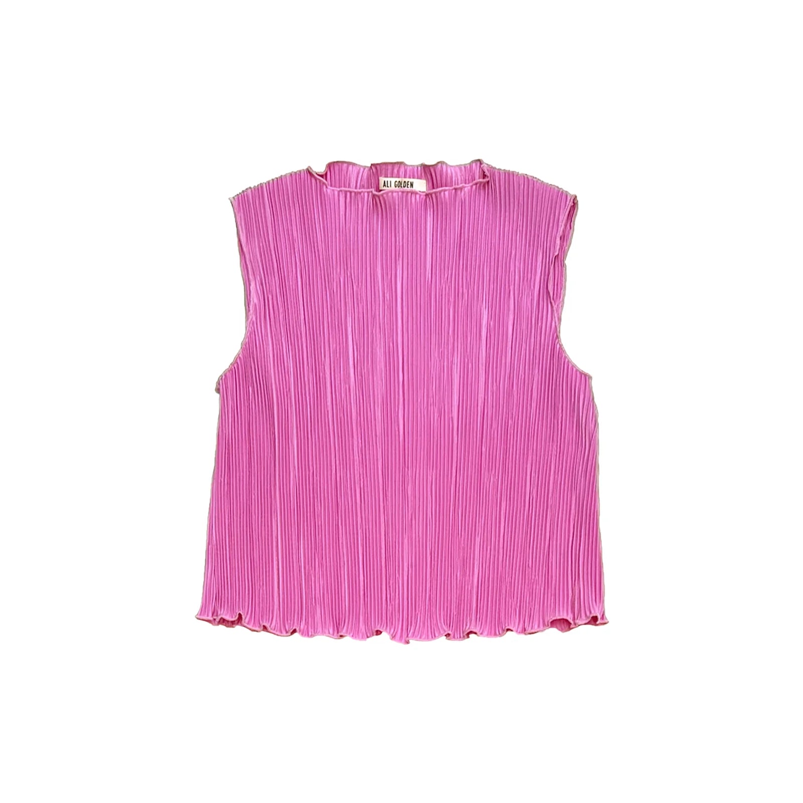 High Neck Pleated Tank