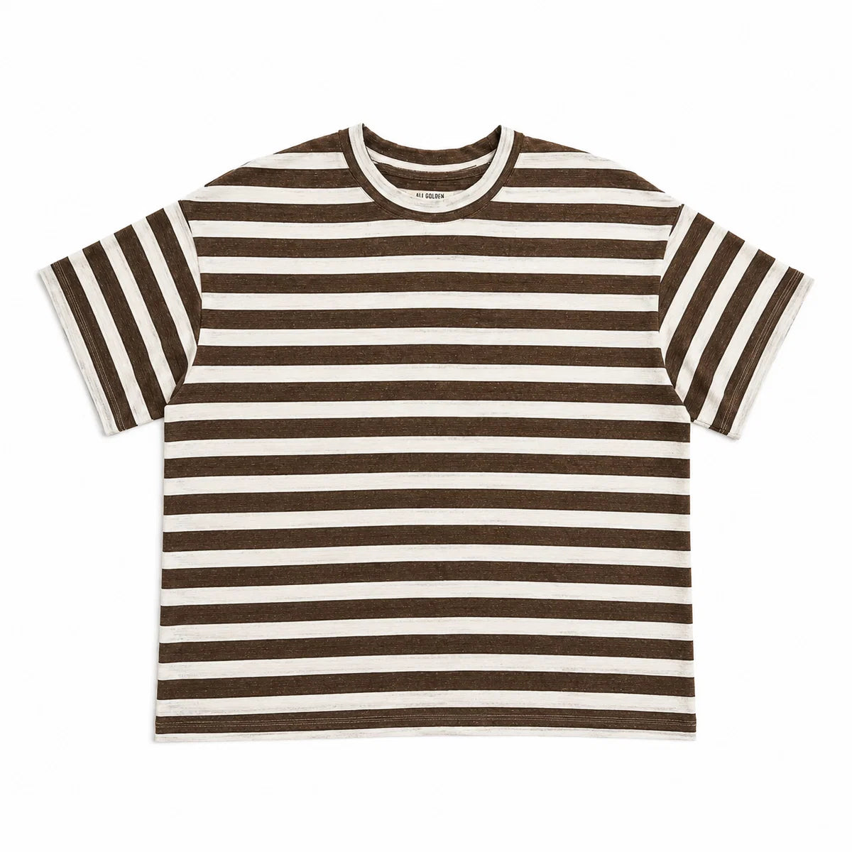 Oversized Tshirt | Brown + White Stripe