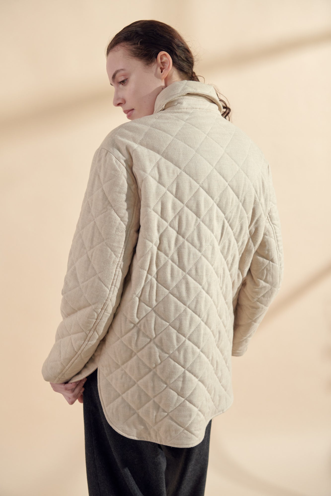 Quilted shirt jacket