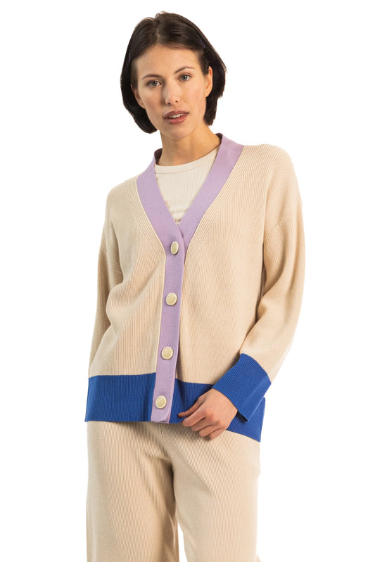 Lee Contrast Oversized Cardi