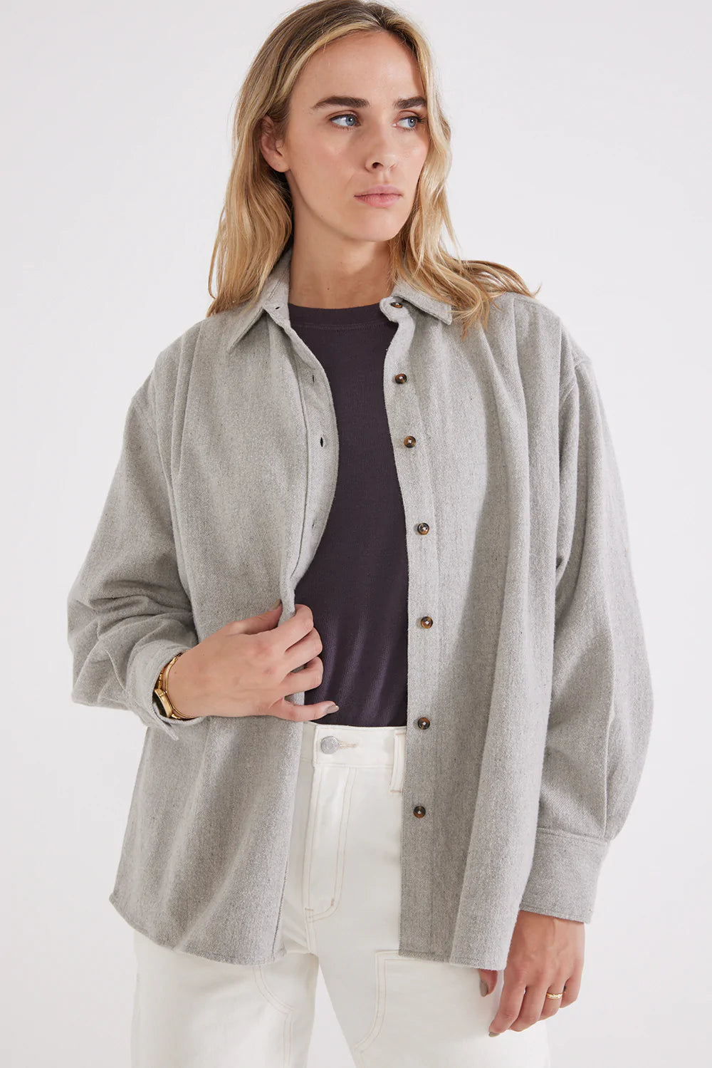 Jeana Shirt Jacket - Heather Cotton