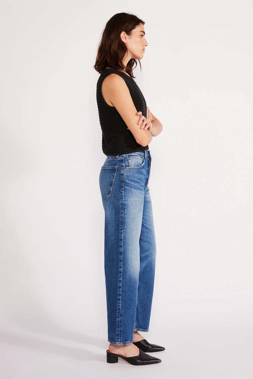 Tia Vintage Straight Crop - Blue Creek