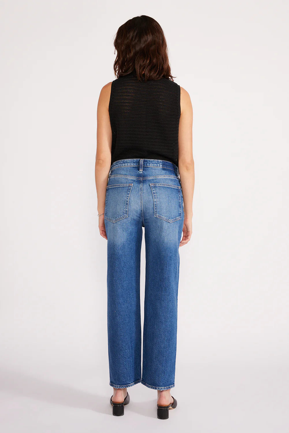 Tia Vintage Straight Crop - Blue Creek